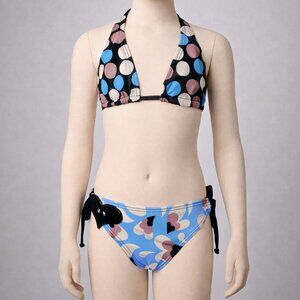 Submarine Girls Bikini Sz 16 | Colorful Polka Dot Halter & Tie-Side Bottom NWT